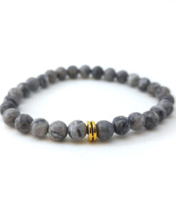 Pulseira de Pedra Jaspe cinza