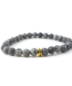 Pulseira de Pedra Jaspe cinza