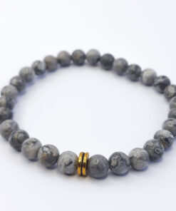 P315 Pulseira de Jaspe Cinza