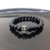 Pulseira de Pérola Negra com Caveira