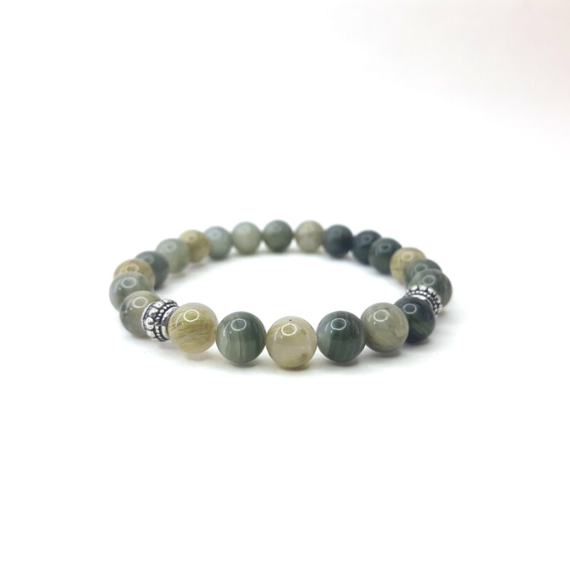 Pulseira Pedra Ágata Verde Musgo