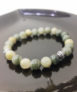 Pulseira Pedra Ágata Verde Musgo