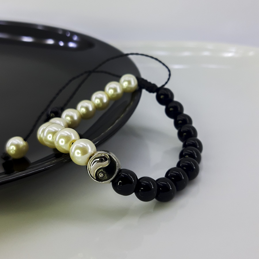 P325 Pulseira Pérola Yin Yang (12) P325 Pulseira Pérola Yin Yang