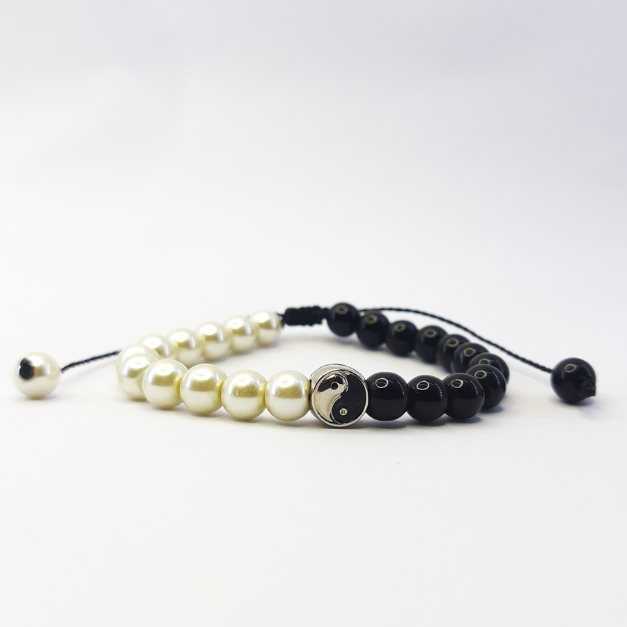 P325 Pulseira Pérola Yin Yang (18) P325 Pulseira Pérola Yin Yang
