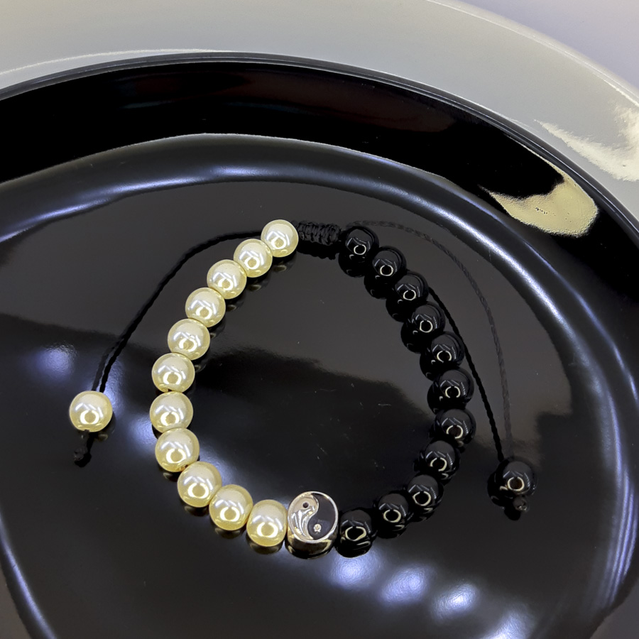 P325 Pulseira Pérola Yin Yang (3) P325 Pulseira Pérola Yin Yang
