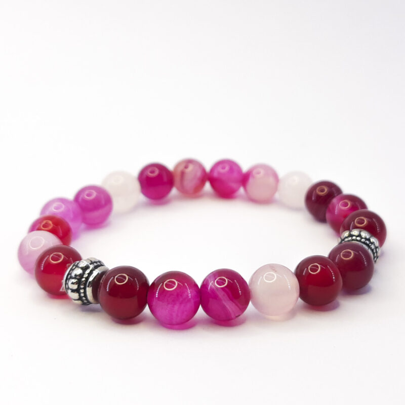 P327 Pulseira Pedra Ágata Pink