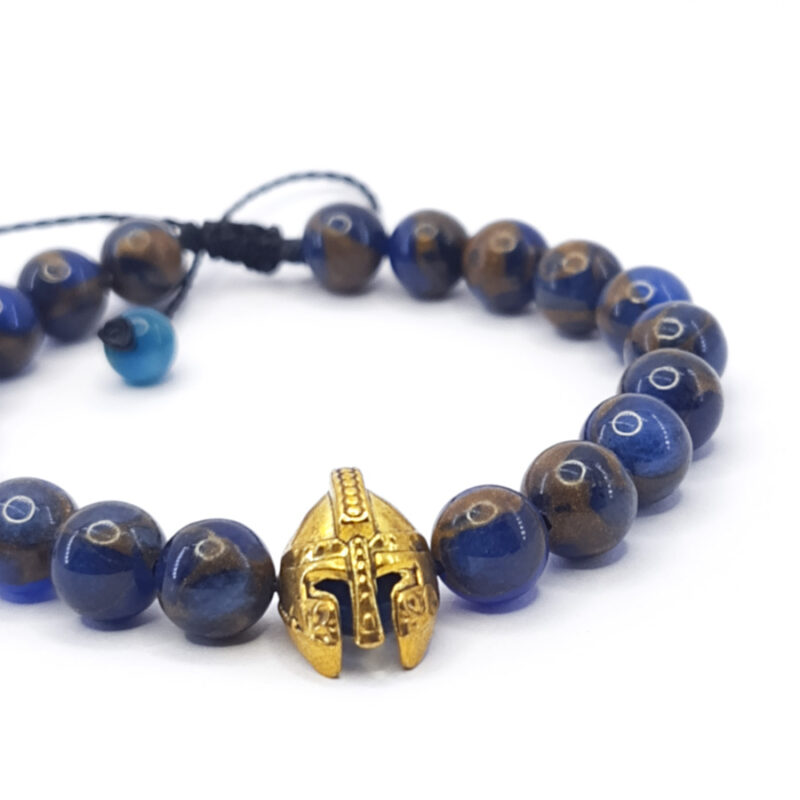 P329 Pulseira Ágata Blue Lake com Armadura