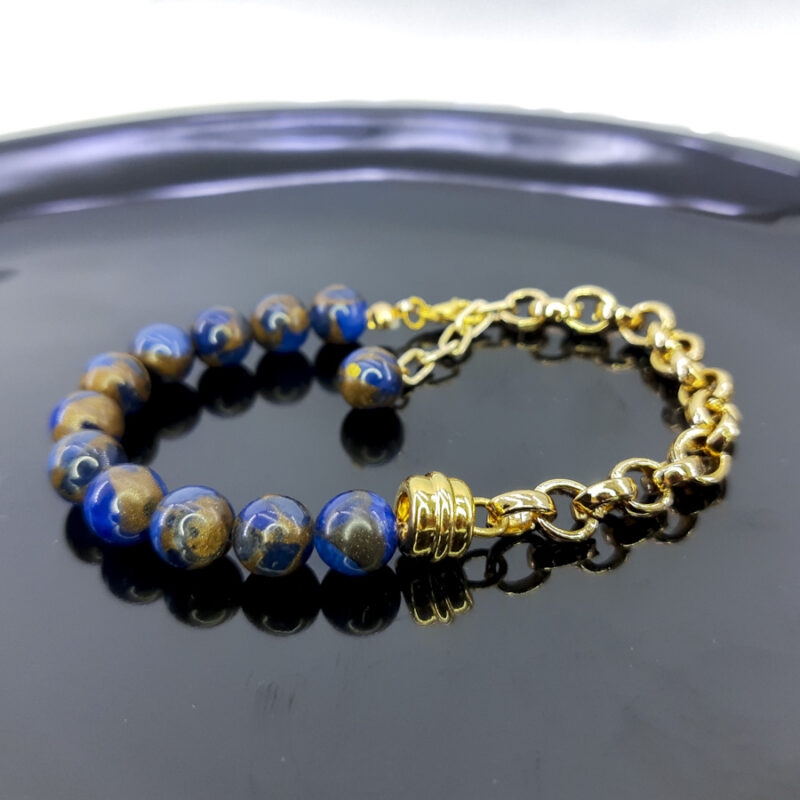 P332 Pulseira Metá Metá Ágata Blue Lake