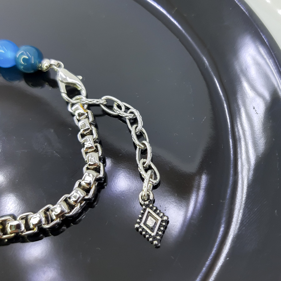 P334 Pulseira Metá Metá Ágata Azul (12) P334 Pulseira Metá Metá Ágata Azul