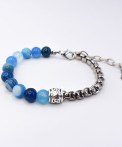 P334 Pulseira Metá Metá Ágata Azul
