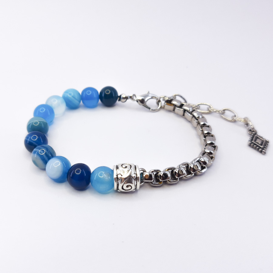 P334 Pulseira Metá Metá Ágata Azul (3) P334 Pulseira Metá Metá Ágata Azul