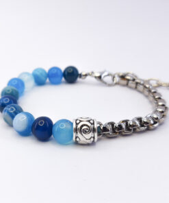 P334 Pulseira Metá Metá Ágata Azul