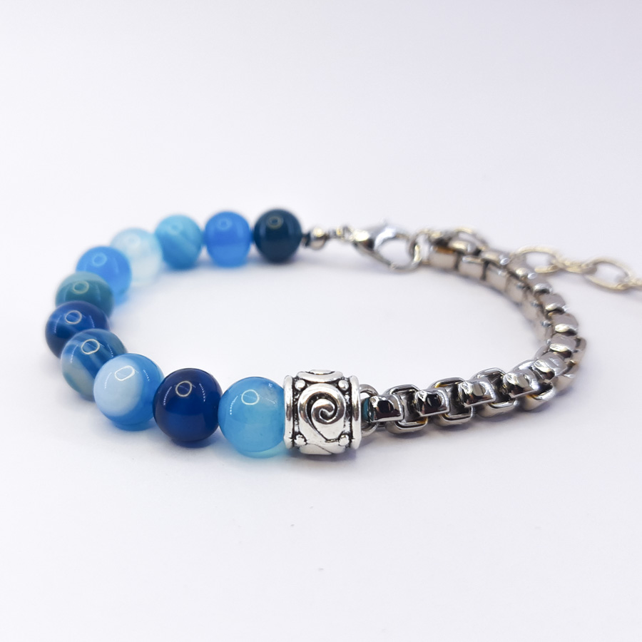 P334 Pulseira Metá Metá Ágata Azul (5) P334 Pulseira Metá Metá Ágata Azul
