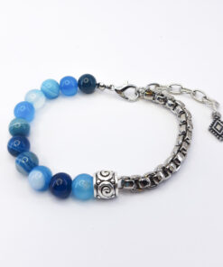 P334 Pulseira Metá Metá Ágata Azul