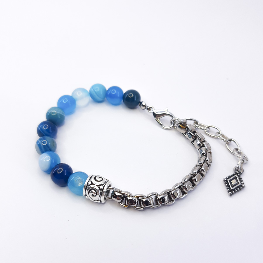 P334 Pulseira Metá Metá Ágata Azul (9) P334 Pulseira Metá Metá Ágata Azul