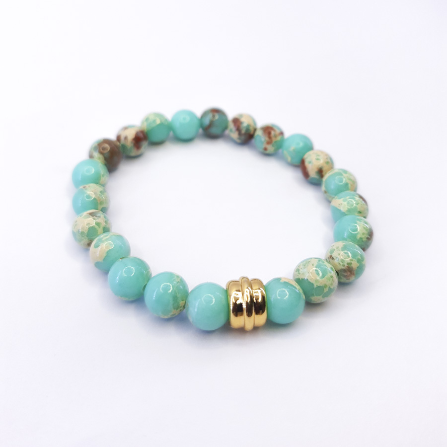 P346 - Pulseira Jaspe Imperial Verde (2) P346 - Pulseira Jaspe Imperial Verde