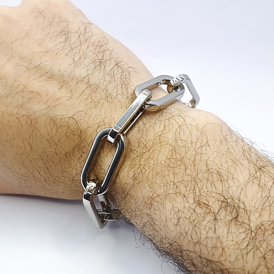 P350 - Pulseira Corrente Boston Prata (4) P350 - Pulseira Corrente Boston Prata