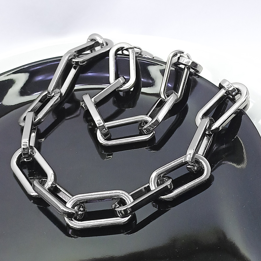 P350 - Pulseira Corrente Boston Prata (6) P350 - Pulseira Corrente Boston Prata