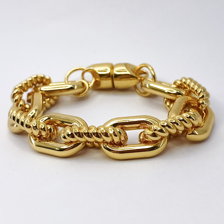 P352 – Pulseira Corrente Paris Dourada (3) P352 - Pulseira Corrente Paris Dourada