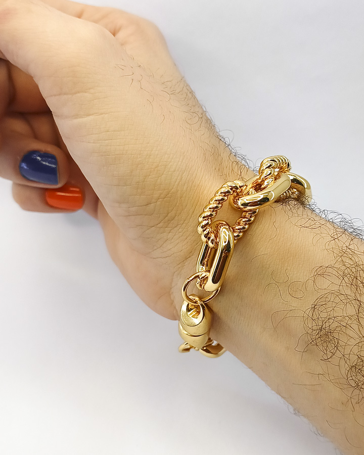 P352 - Pulseira Corrente Paris Dourada (7) P352 - Pulseira Corrente Paris Dourada