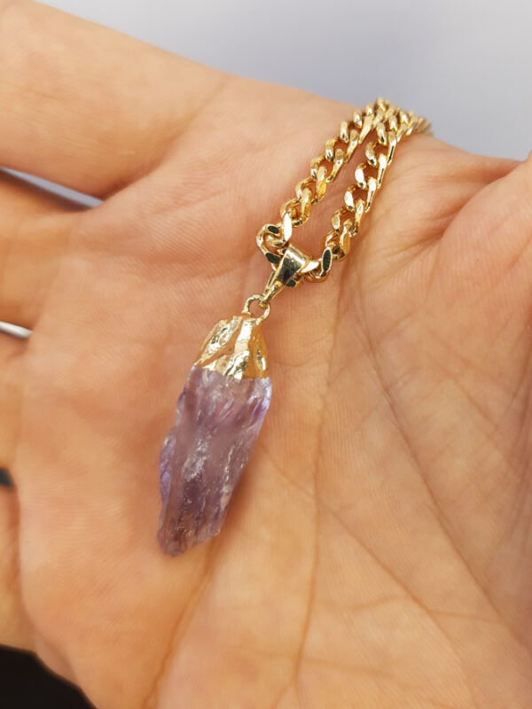 C168 Colar Pedra Ametista Bruta