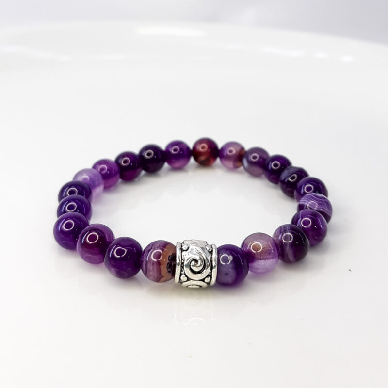 P355 Pulseira Pedra Ágata Roxa