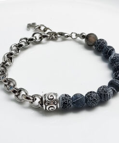 P363 - Pulseira Metá-Metá Ágata Craquelada