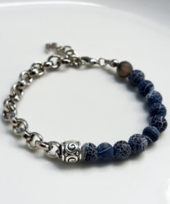 P363 - Pulseira Metá-Metá Ágata Craquelada