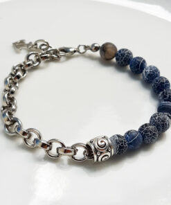 P363 - Pulseira Metá-Metá Ágata Craquelada