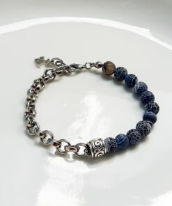 P363 - Pulseira Metá-Metá Ágata Craquelada