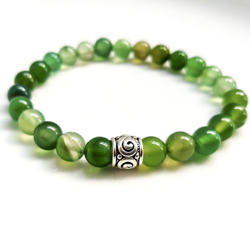 P366 - Pulseira Pedra Ágata Verde