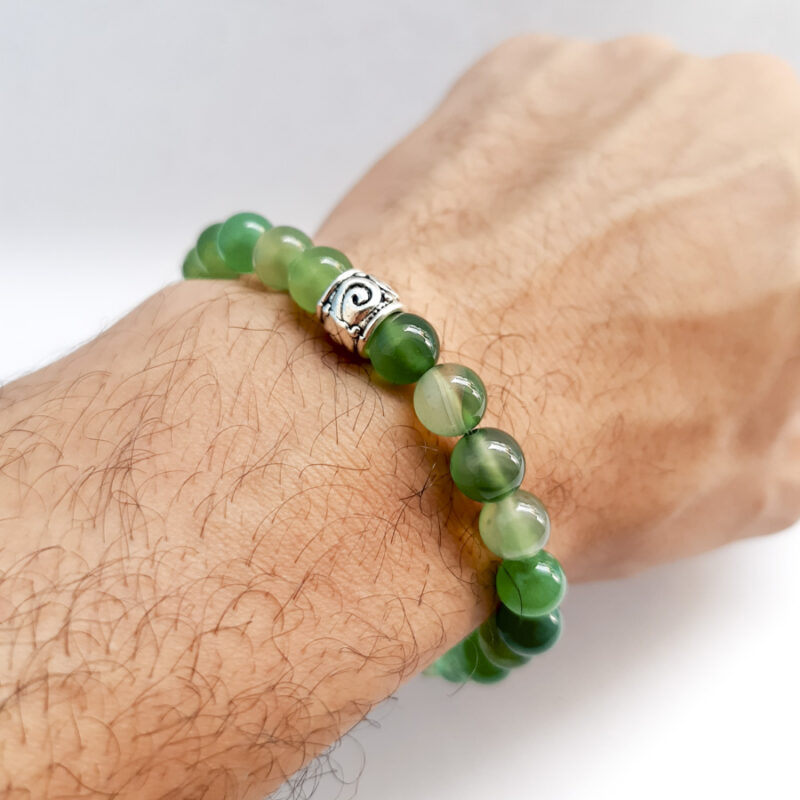 P366 - Pulseira Pedra Ágata Verde
