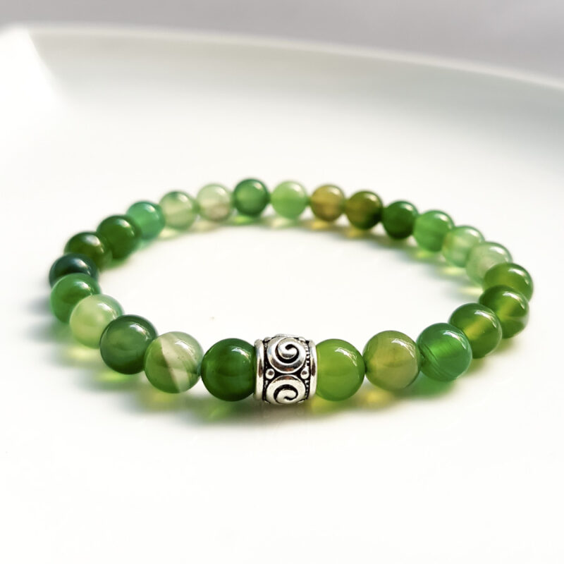 P366 - Pulseira Pedra Ágata Verde
