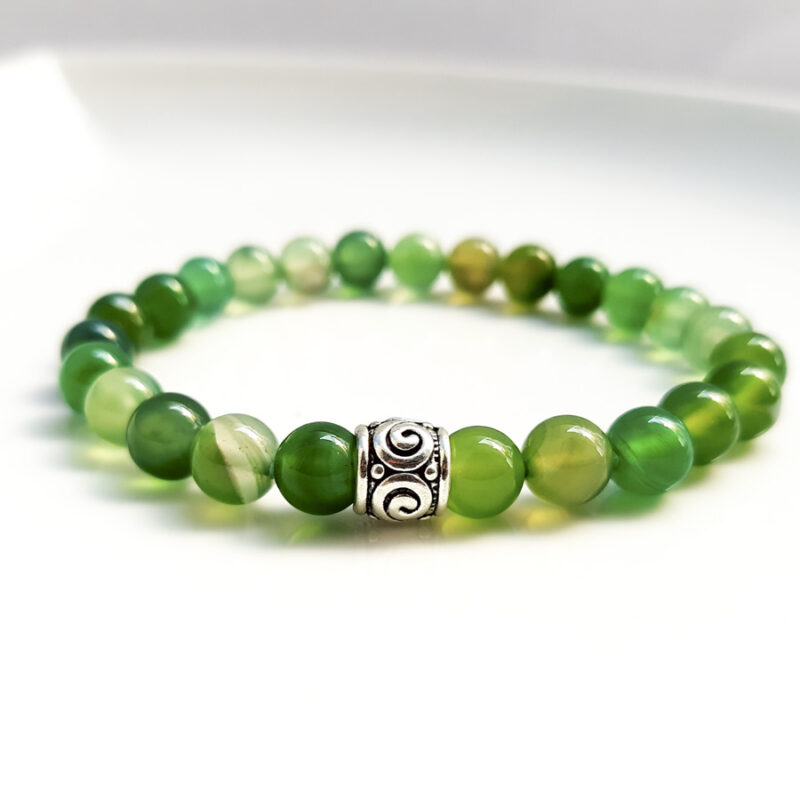 P366 - Pulseira Pedra Ágata Verde