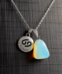 C180 - Colar do Signo Cancer com Pedra da Lua