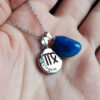 C182 - Colar de Signo Virgem com Pedra Ágata Azul