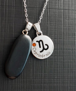 C185 - Colar de Signo Capricório com Pedra Ônix