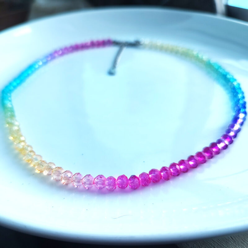 C194 - Colar Chocker do Orgulho LGBT+ com Cristal