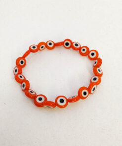 P338 - Pulseira Amuleto Olho Grego Laranja
