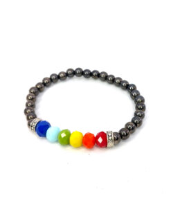 P340 - Pulseira do Orgulho LGBT+ com hematita
