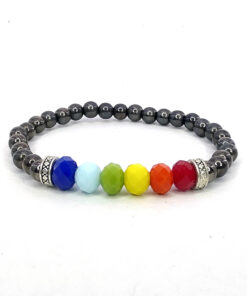 P340 - Pulseira do Orgulho LGBT+ com hematita