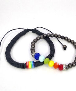 P340 - Pulseira do Orgulho LGBT+ com hematita