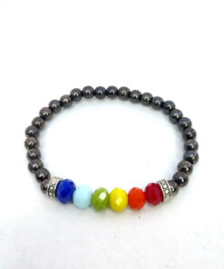 P340 - Pulseira do Orgulho LGBT+ com hematita