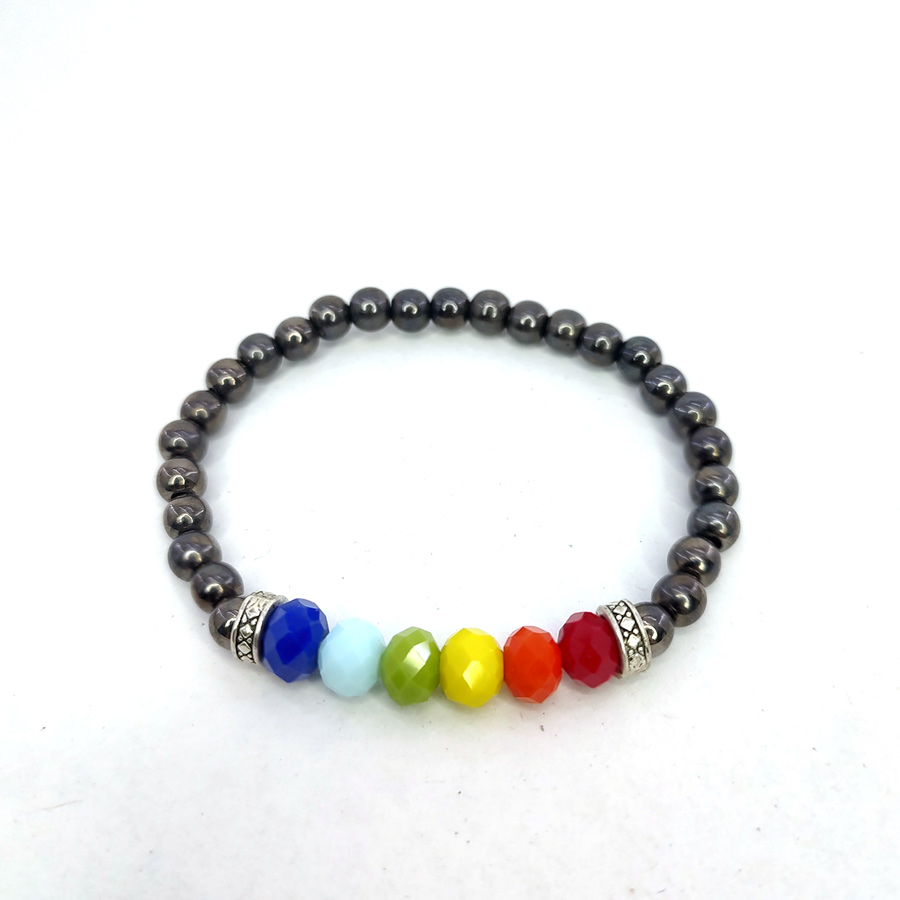 P340 - Pulseira do Orgulho LGBT+ com hematita (3) P340 - Pulseira do Orgulho LGBT+ com hematita