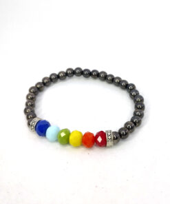 P340 - Pulseira do Orgulho LGBT+ com hematita