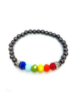 P340 - Pulseira do Orgulho LGBT+ com hematita