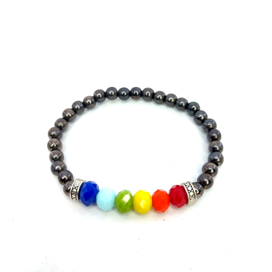 P340 - Pulseira do Orgulho LGBT+ com hematita (5) P340 - Pulseira do Orgulho LGBT+ com hematita
