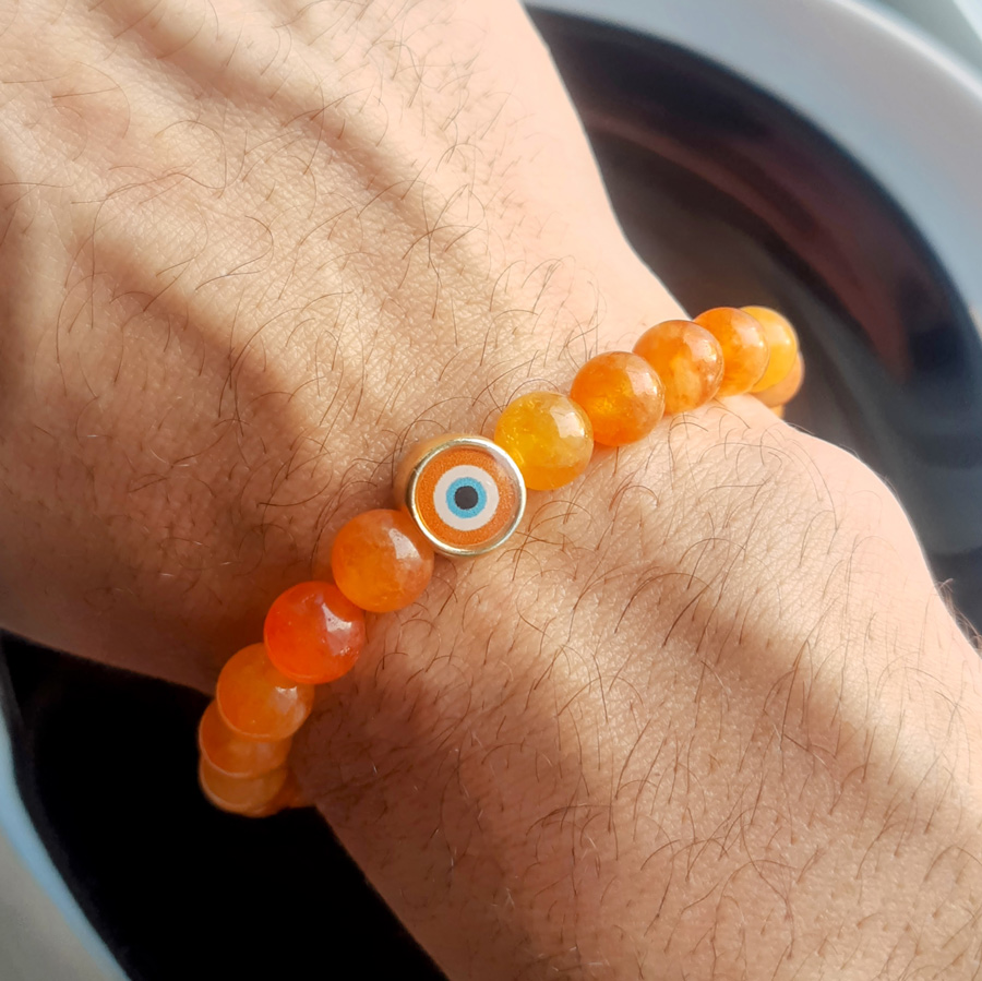 P370 - Pulseira Jade Laranja (3) P370 - Pulseira Jade Laranja