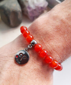 P372 - Pulseira do Signo Áries Pedra Cornalina