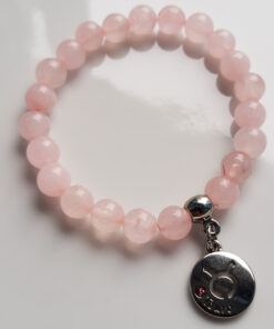 P373 - Pulseira do Signo Touro Pedra Quartzo Rosa